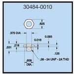 Dillon 30484-0010 Flat Compression Load Fitting for 500 - 1000 lb (500 kg) Capacity Force Gauges