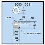 Dillon 30434-0011 Dome Compression Load Fitting for 2,000 to 10,000 lb (1000 & 5000 kg) Capacity Force Gauges