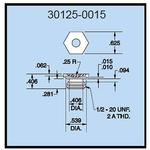 Dillon 30125-0015 Cup Compression Load Fitting for 2,000 to 10,000 lb (1000 & 5000 kg) Capacity Force Gauges