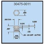 Dillon 30475-0011 Flat Compression Load Fitting for 2,000 to 10,000 lb (1000 & 5000 kg) Capacity Force Gauges