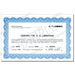 Mark-10 NIST Certifcate of Calibration with data for Series 2 or for Series 3 gauges (ordered with a new gauge)