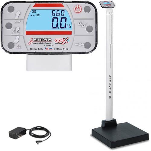 Detecto APEX-AC Physician Scale With Mechanical Height Rod and AC adapter Legal For Trade 600 x 0.1 lb