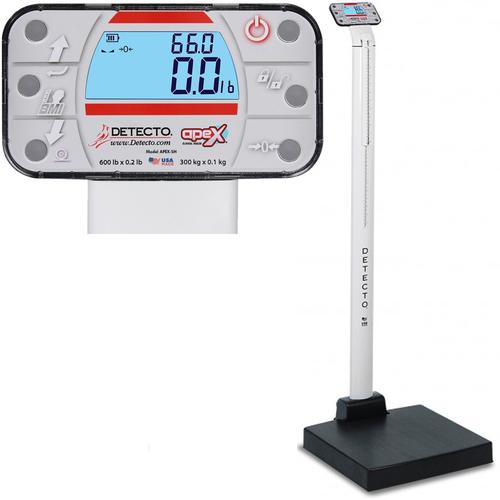 Detecto APEX-UWA-AC Physician Scale With Mechanical Height Rod AC adapter and Welch Allyn CVSM/CSM Legal For Trade 600 x 0.1 lb