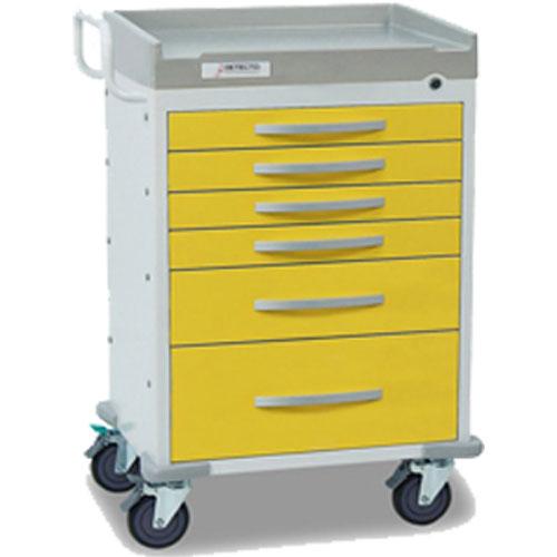 Detecto RC3333669YEL Rescue Isolation Medical Carts 6 Drawers (Yellow)