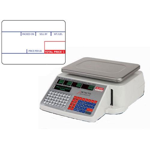 Detecto DL1030 NTEP Price Scale, 30 lb x 0.01 lb w/ 12 rolls die-cut 6600-3001 UPC Labels