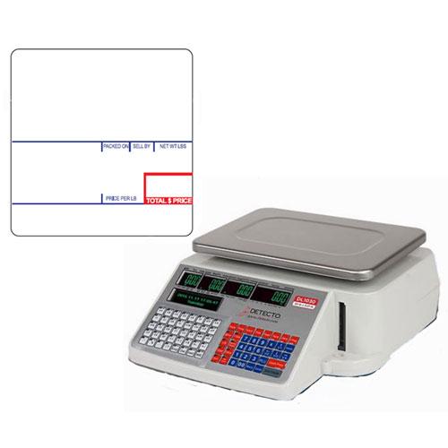 Detecto DL1030 NTEP Price Scale, 30 lb x 0.01 lb w/ 12 rolls die-cut 6600-3002 UPC Labels