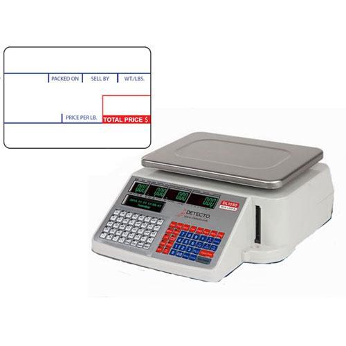 Detecto DL1060 NTEP Price Scale, 60 lb x 0.02 lb w/ 12 rolls die-cut 6600-3001 UPC Labels