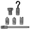 Shimpo FG-M6ADP-AL Standard Aluminum Adapter Set, M6 Thread (Chisel, Cone, Flat Head, Notched, Hook, Ext. Rod)