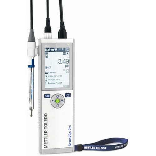 Mettler Toledo® S8-Biotech Seven2Go Pro pH/mV/Ion/oC  Portable Meter with InLab Routine Pro-ISM Sensor