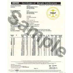 Rice Lake Accredited Certificate for 30841 OIML Class F2 Metric Weight Set