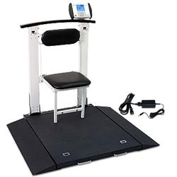 Detecto 6570-AC Portable  Handrail and Seat Wheelchair Scale with AC Adapter 1000 lb x 0.2 lb