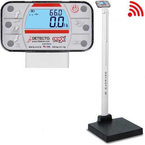 Detecto APEX-C Physician Scale With Mechanical Height Rod with WiFi / Bluetooth Legal For Trade 600 x 0.1 lb