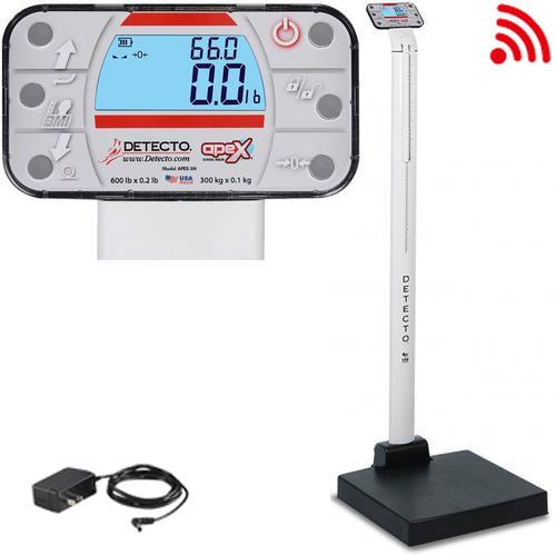 Detecto APEX-C-AC Physician Scale With Mechanical Height Rod with WiFi / Bluetooth and AC Adapter Legal For Trade 600 x 0.1 lb