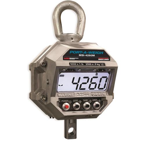 MSI 194593 MSI-4260M Port-A-Weigh LCD IP66 Legal for Trade Marine Crane Scale 5000 x 1 lb