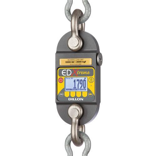 Dillon AWT05-101153 EDXtreme RED Dynamometer USB with two shackles & backlight 2500 x 0.5 lbs