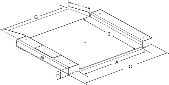 Rice Lake Roughdeck BDP 77962 Mild Steel Barrel, Drum, Pallet Scale 30 in x 31 in Base Only 1000 lb